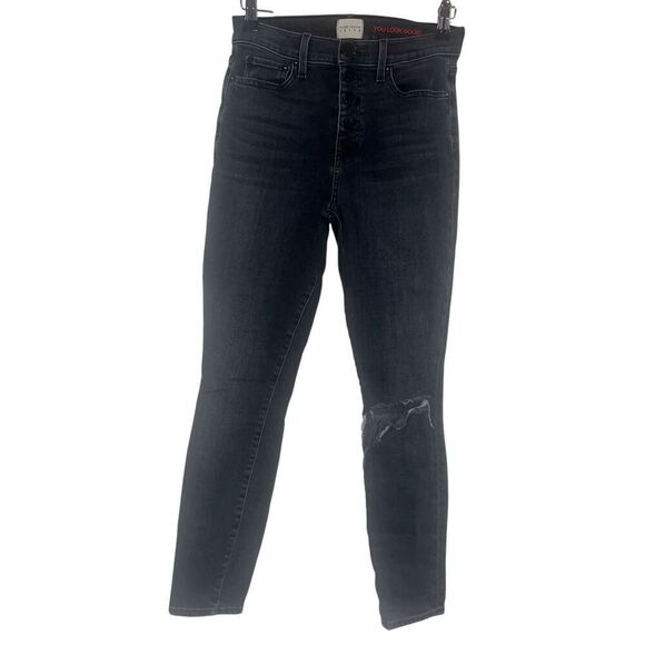 ✨HP✨Alice + Olivia Good Hr Exposed Button Ankle Skinny Black Sz 26 Jeans✨ - Picture 2 of 8